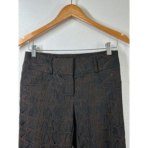 VTG Y2K Cache Luxe 2 Pc Low Rise Flare Pants (2) Zip Jacket Set (XS) Brown Black - Picture 11 of 16